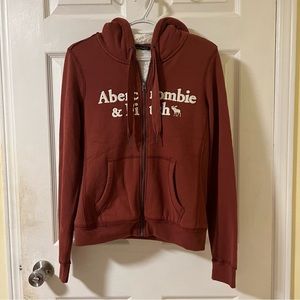 Abercrombie & Fitch Red Zip Hoodie